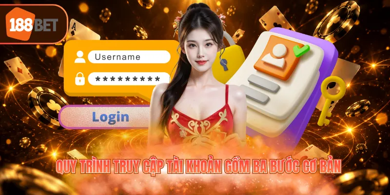 Quy trình truy cập tài khoản gồm ba bước cơ bản